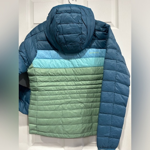 Cotopaxi Women's Medium Fuego Hooded Down Jacket Blue Spruce Aspen Puff NWT - Picture 3 of 15